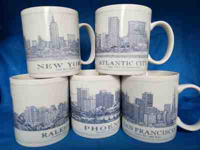 Starbucks City Mugs Lot of 5 Raleigh Phoenix NY Atlantic City San Francisco - Sold on eBay Feb, 10th 2019 for $38.24