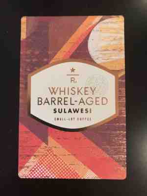 Seattle Roastery Starbucks Reserve Whiskey Barrel Sulawesi Taster Tasting Card - Sold on eBay Feb, 13th 2019 for $10.00
