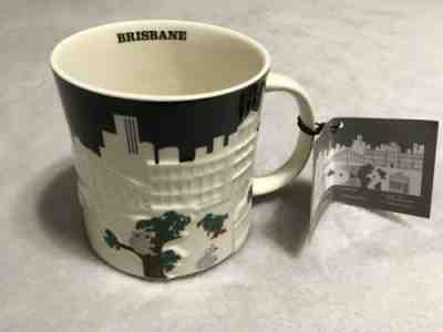 US SELLER!! STARBUCKS Brisbane RELIEF Mug Koala Bridge Australia Black Skyline - Sold on eBay Dec, 27th 2018 for $45.00