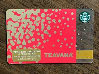 Starbucks Gift Card 2015 "Teavana" Rare Red Gold Tea Discontinued No $ Value - Sold on eBay Feb, 13th 2019 for $2.99