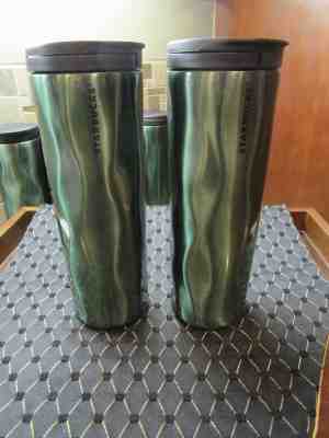 2 Starbucks Green Ripple Tumblers Stainless Steel Tumbler Brand New Discontinued - Sold on eBay Feb, 12th 2019 for $13.95