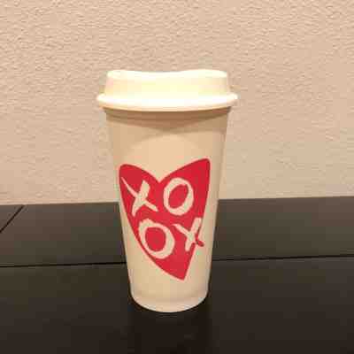 Starbucks Reusable XOXO Cup - Valentines Heart plastic travel cup - DISCONTINUED - Sold on eBay Feb, 10th 2019 for $4.50