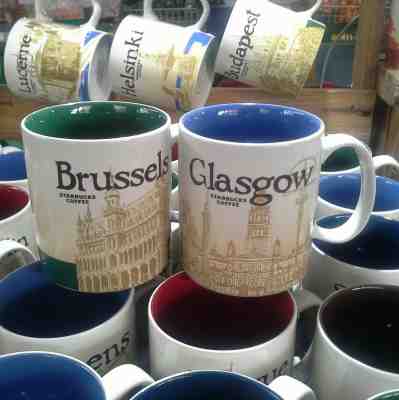 2 Original Starbucks City Mugs 16 oz BRUSSELS & GLASGOW Series 2016-2017 - Sold on eBay Dec, 11th 2018 for $42.00