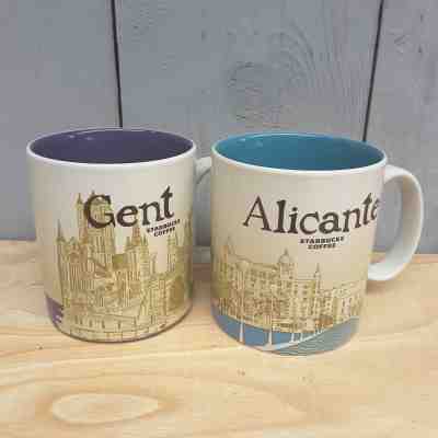 2 Original Starbucks City Mugs 16 oz Gent & Alicante Series 2016 Discontinued