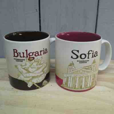 2 Original Starbucks City Mugs 16 oz Bulgaria & Sofia Series 2017 Discontinued - Sold on eBay Jan, 8th 2019 for $62.00