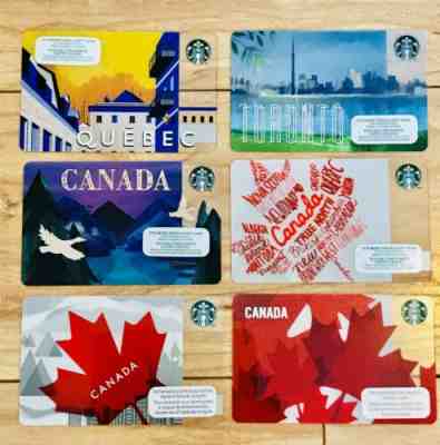 6 Starbucks Cards Fall Maple Leaf Canada Toronto Quebec Lot 2012-2016 Rare New - Sold on eBay Jan, 10th 2019 for $12.99