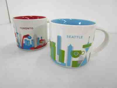 x2 Starbucks Mugs You Are Here Collection Seattle + Toronto - Sold on eBay Feb, 7th 2019 for $11.53