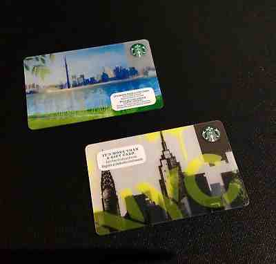 STARBUCKS TORONTO / NEW YORK CITY GIFT CARD -- LOT OF 2 PCS. -- NEW - Sold on eBay Jan, 21st 2019 for $3.99