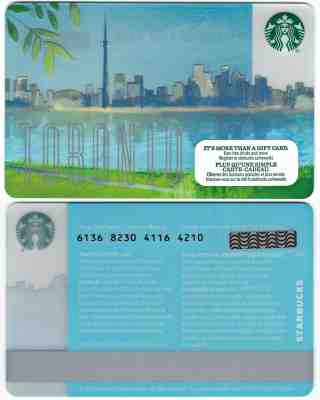 2016 Starbucks Coffee Toronto Canada City Series Gift Card Limited Edition New - Sold on eBay Jan, 21st 2019 for $5.99