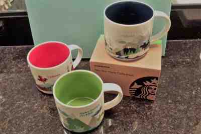 Starbucks YAH Mugs  - Lot of 3:  Alaska, Canada, Vancouver Island (BNIB) - Sold on eBay Feb, 2nd 2019 for $60.00