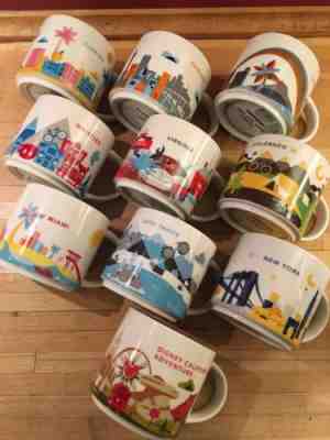 LOT 10 STARBUCKS YAH YOU ARE HERE MUGS HAWAII TAHOE DISNEY WHISTLER VIRGINIA - Sold on eBay Jan, 21st 2019 for $107.50