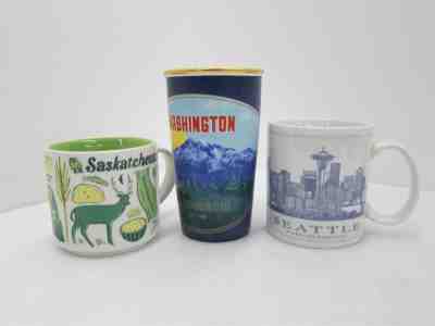 Starbucks Mug Lot Seattle Saskatchewan and Washington - Sold on eBay Jan, 20th 2019 for $13.50