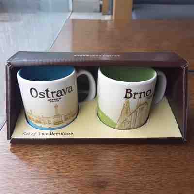 2 Demitasse Starbucks City Mugs 3 oz OSTRAVA & BRNO Series 2015 CZECH REPUBLIC - Sold on eBay Jan, 15th 2019 for $34.00
