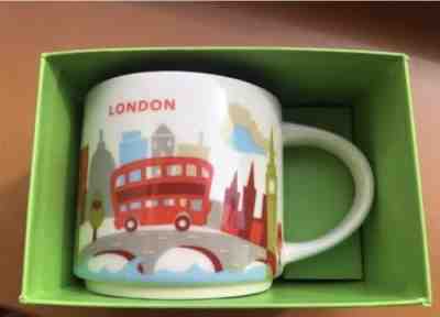 Starbucks London Mug YAH Tower Bridge Thames Big Ben You Are Here England *New* - Sold on eBay Feb, 6th 2019 for $40.00