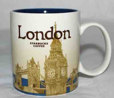 2013 STARBUCKS Global Icon LONDON Mug Big Ben Tower Bridge 16oz England Mint - Sold on eBay Jan, 26th 2019 for $21.99