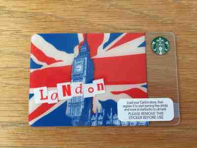 London Starbucks Card, Union Jack and Big Ben - Sold on eBay Jan, 23rd 2019 for $2.50