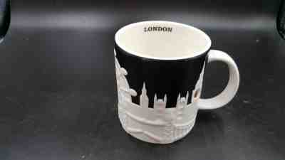 Starbucks London Relief Mug Black Big Ben Tower Bridge Thames St Pauls Cathedral - Sold on eBay Jan, 9th 2019 for $45.00