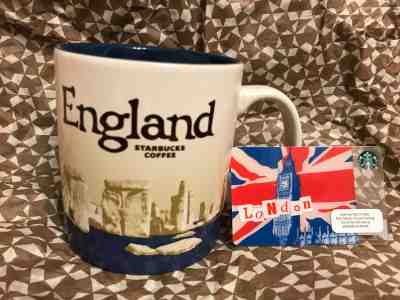 Starbucks England Stonehenge Mug 16 oz New Design With London Gift Card - Sold on eBay Dec, 15th 2018 for $40.00