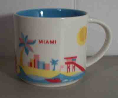 Starbucks MIAMI You Are Here Coffee Cup Mug Florida w/ Ocean Blue Interior Nice! - Sold on eBay Feb, 5th 2019 for $14.99