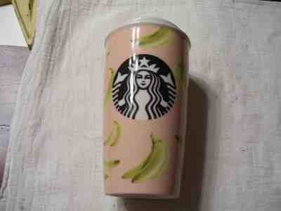 STARBUCKS BANANA TUMBLER TRAVEL MUG 12 oz CERAMIC DOT COLLECTION 2015 Nice - Sold on eBay Feb, 5th 2019 for $9.99