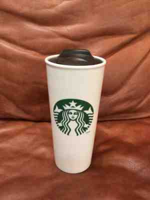 2014 Starbucks Travel Mug White Ceramic 16 Oz Ounce Cup NICE - Sold on eBay Jan, 29th 2019 for $22.99