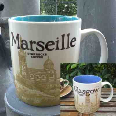 2 Starbucks Global City Icon Mugs MARSEILLE & GLASGOW 16 oz Discontinued - Sold on eBay Nov, 27th 2018 for $58.00