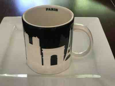 STARBUCKS PARIS Relief Black White MUG EIFFEL TOWER L'Arc de Triomphe Notre Dame - Sold on eBay Dec, 8th 2018 for $49.99