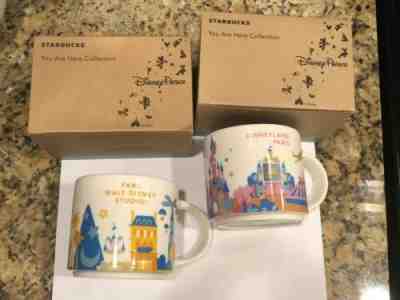 2 Starbucks Disneyland Paris + Parc Walt Disney Studio You Are Here YAH Mug Set - Sold on eBay Jan, 30th 2019 for $120.00