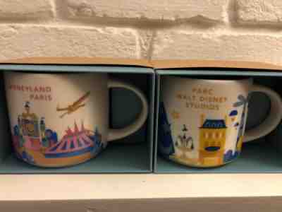 Starbucks You Are Here Disneyland Paris & Parc Walt Disney Studios - Set of 2 - Sold on eBay Dec, 20th 2018 for $119.00