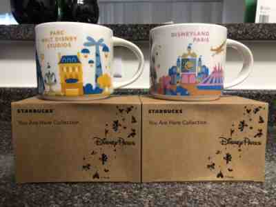 Starbucks Disneyland Paris + Parc Walt Disney Studio You Are Here YAH Mug Set - Sold on eBay Nov, 28th 2018 for $135.00