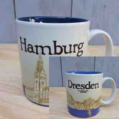 2 Original Starbucks City Mugs 16 oz HAMBURG & DRESDEN Series 2016 Discontinued - Sold on eBay Dec, 23rd 2018 for $58.00