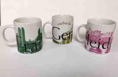 STARBUCKS City Mugs Germany Lot Of 3 Frankfurt Heidelberg 20 Oz - Sold on eBay Dec, 11th 2018 for $33.00