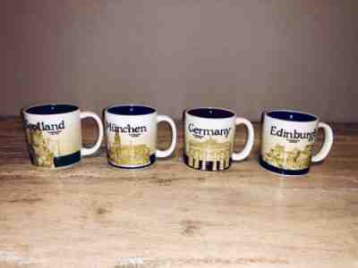 4 Starbucks Collector Series Demitasse City Mini Icon Mugs Munchen Germany 3 oz