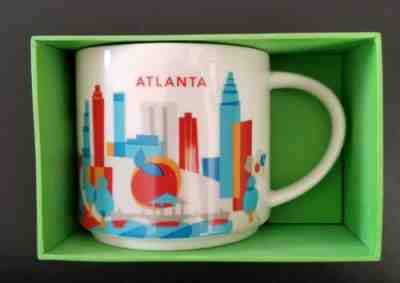 STARBUCKS 14 oz Coffee Mug Cup YOU ARE HERE Collection 2015 Atlanta - Sold on eBay Feb, 13th 2019 for $7.00