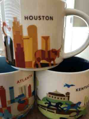 Starbucks YAH Lot 3 ~ATLANTA HOUSTON KENTUCKY ~ RETIRED - City Mug - - Sold on eBay Feb, 1st 2019 for $37.13
