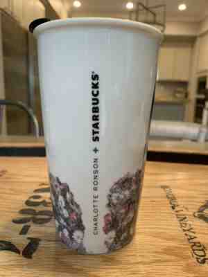 Charlotte Ronson Starbucks Tumbler Travel Cup 2013 Ceramic Double Wall 12 oz NEW - Sold on eBay Feb, 12th 2019 for $50.00