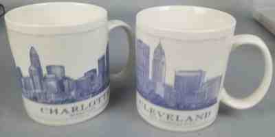 Lot of 2 Starbucks Charlotte + Cleveland City Mugs Skyline Series w/ Tags  - Sold on eBay Jan, 2nd 2019 for $20.00