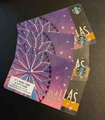 Rare Starbucks Gift Card - Dallas Texas Wheel - 3 Pack - #6156 - HTF! - Sold on eBay Feb, 8th 2019 for $3.48