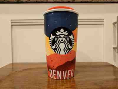 Starbucks 2016 Local Collection To Go Cup Travel Tumbler Mug DENVER 12 oz  - Sold on eBay Feb, 6th 2019 for $16.00