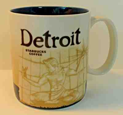 Spirit of Detroit Starbucks 16 oz. Collector's Mug 2010 Coffee Cup Skyline - Sold on eBay Feb, 11th 2019 for $20.00