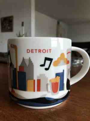Starbucks Detroit Coffee Mug Cup "You Are Here" Collection 2013 - Sold on eBay Feb, 8th 2019 for $18.00