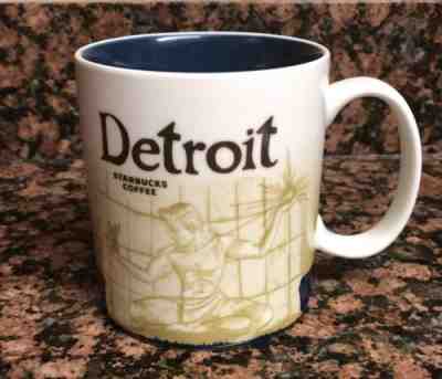 DETROIT Starbucks Coffee Cup Collectors Series City Icon Mug Rare 2009 16oz - Sold on eBay Feb, 7th 2019 for $11.95