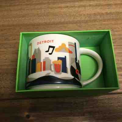 Starbucks Coffee Mug 14 oz Detroit, USA Your Are Here Series - NWT - No Box - Sold on eBay Feb, 1st 2019 for $16.00