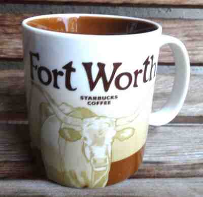 Starbucks 2011 Fort Worth Brown & White City Scene16 Oz Cocoa Coffee Tea Mug - Sold on eBay Dec, 21st 2018 for $34.99