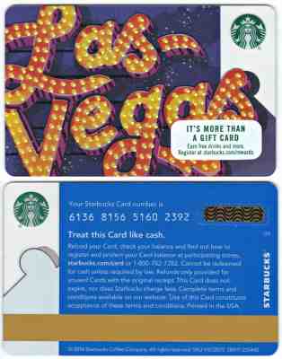 2016 Starbucks Coffee Las Vegas City Series Gift Card Limited Edition New - Sold on eBay Feb, 9th 2019 for $5.99