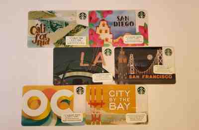 Starbucks California, San Fran,LA, OC, San Diego Gift Cards... - Sold on eBay Feb, 13th 2019 for $6.00