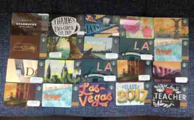 Starbucks NEW Gift Card Lot Of 19 Cards Seattle L.A. D.C - Sold on eBay Feb, 10th 2019 for $3.85