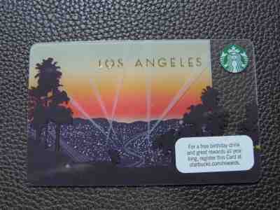 2011 STARBUCKS LOS ANGELES LA CARD FIRST RELEASE NEW AND UNUSED HOLLYWOOD LIGHTS - Sold on eBay Feb, 1st 2019 for $3.99