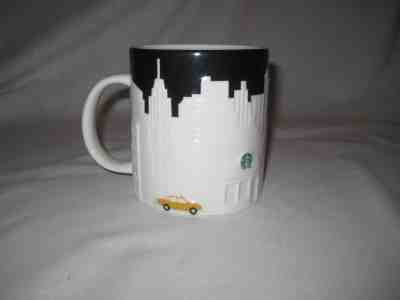 Starbucks New York Coffee Mug NYC Skyline Taxi Black White Relief 2012 Big Apple - Sold on eBay Feb, 5th 2019 for $10.99