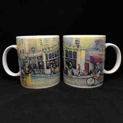Set of 2 Starbucks Barista 2001 Coffee Mug 14oz Pike Place Market Seattle Street - Sold on eBay Feb, 3rd 2019 for $15.00